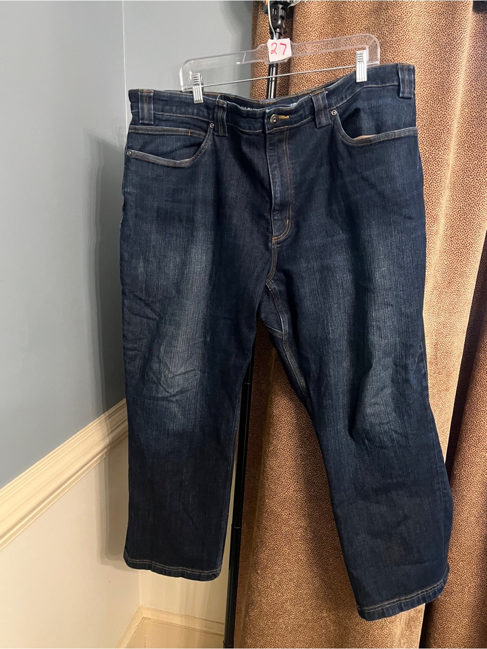 Duluth Trading Co Men’s Dark Blue Relaxed Straight Jeans 44 X 28